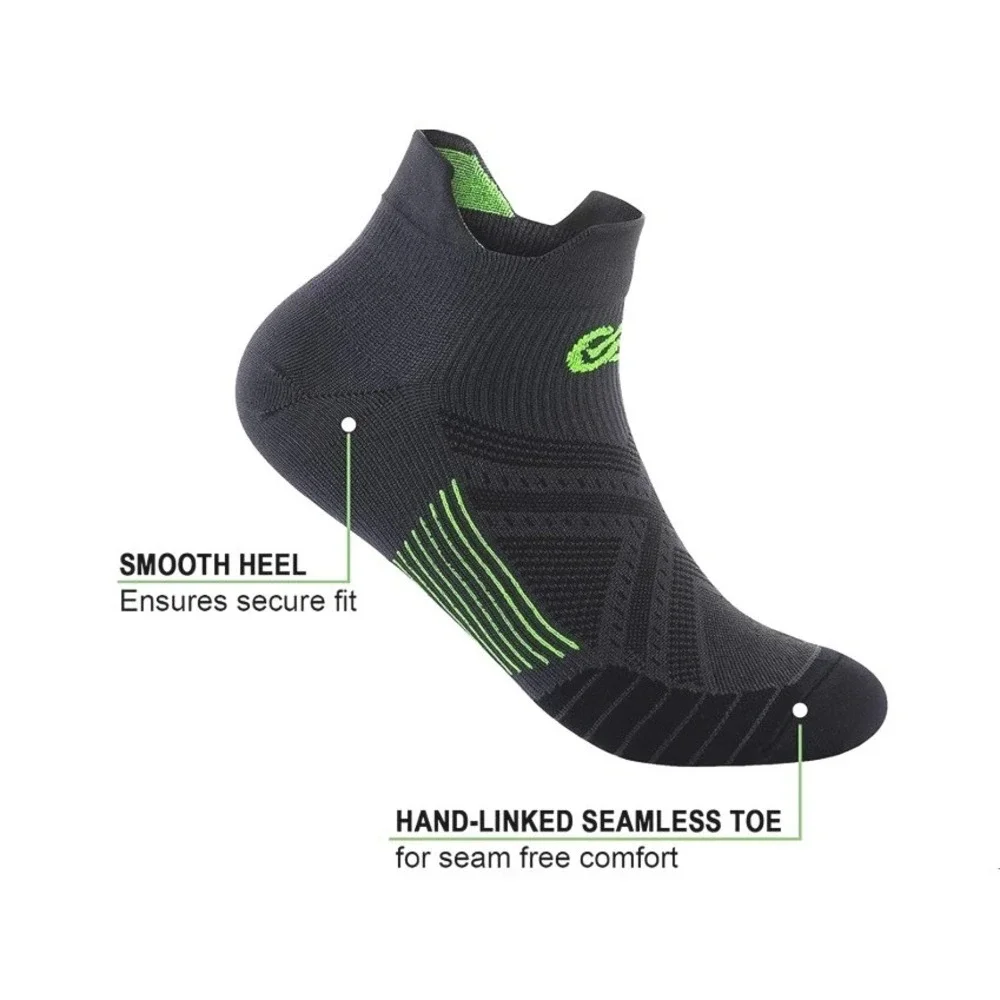 Men's Ankle Compression Tab Low Cut Socks M/L Breathable Durable Athletic 6 Pair